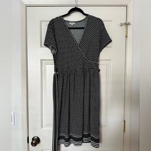 Below knee polka dot dress